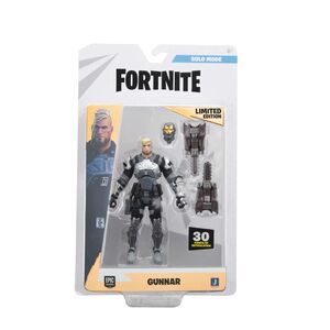 Fortnite Gunnar Solo Mode 4" Articulated Figure w/ Harvesting Tool & Accessories